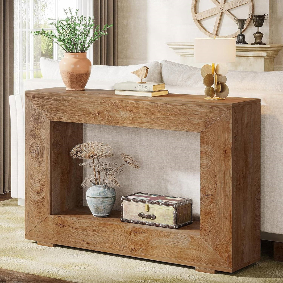 Modern Farmhouse 47-inch Long Entryway or Sofa Table in Brown Wood Finish (Online Exclusive)