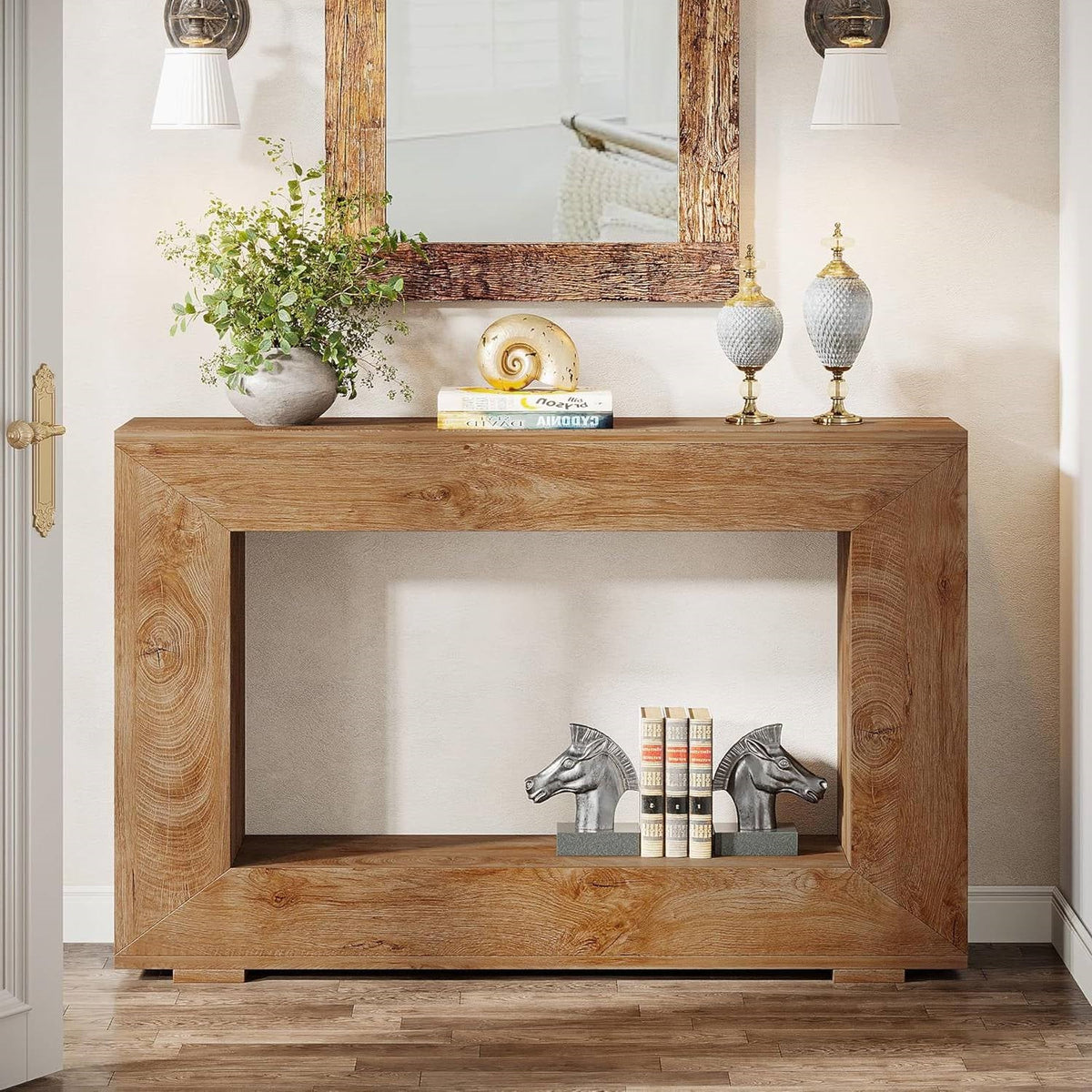 Modern Farmhouse 47-inch Long Entryway or Sofa Table in Brown Wood Finish (Online Exclusive)