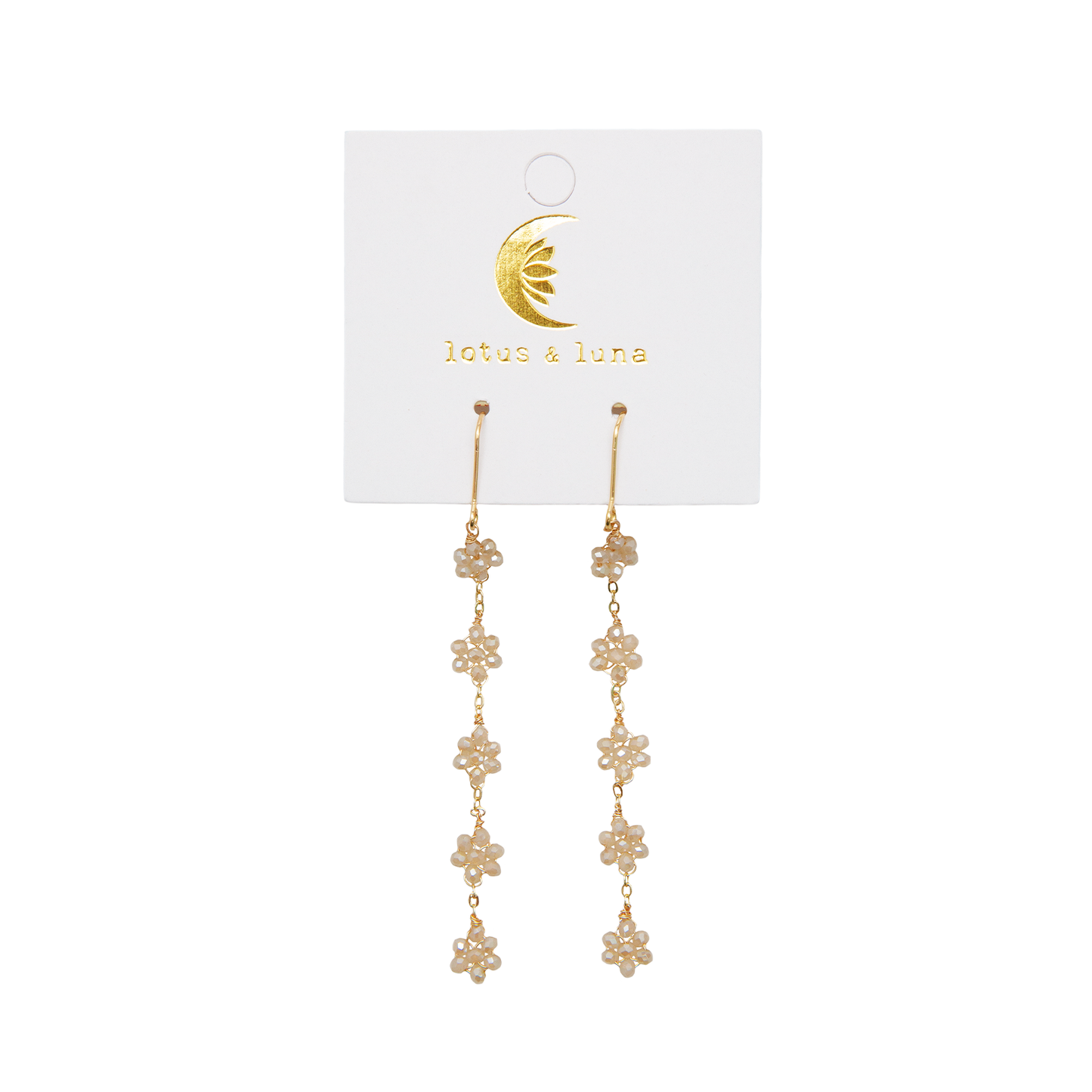 Cream Flower Dangle Earrings