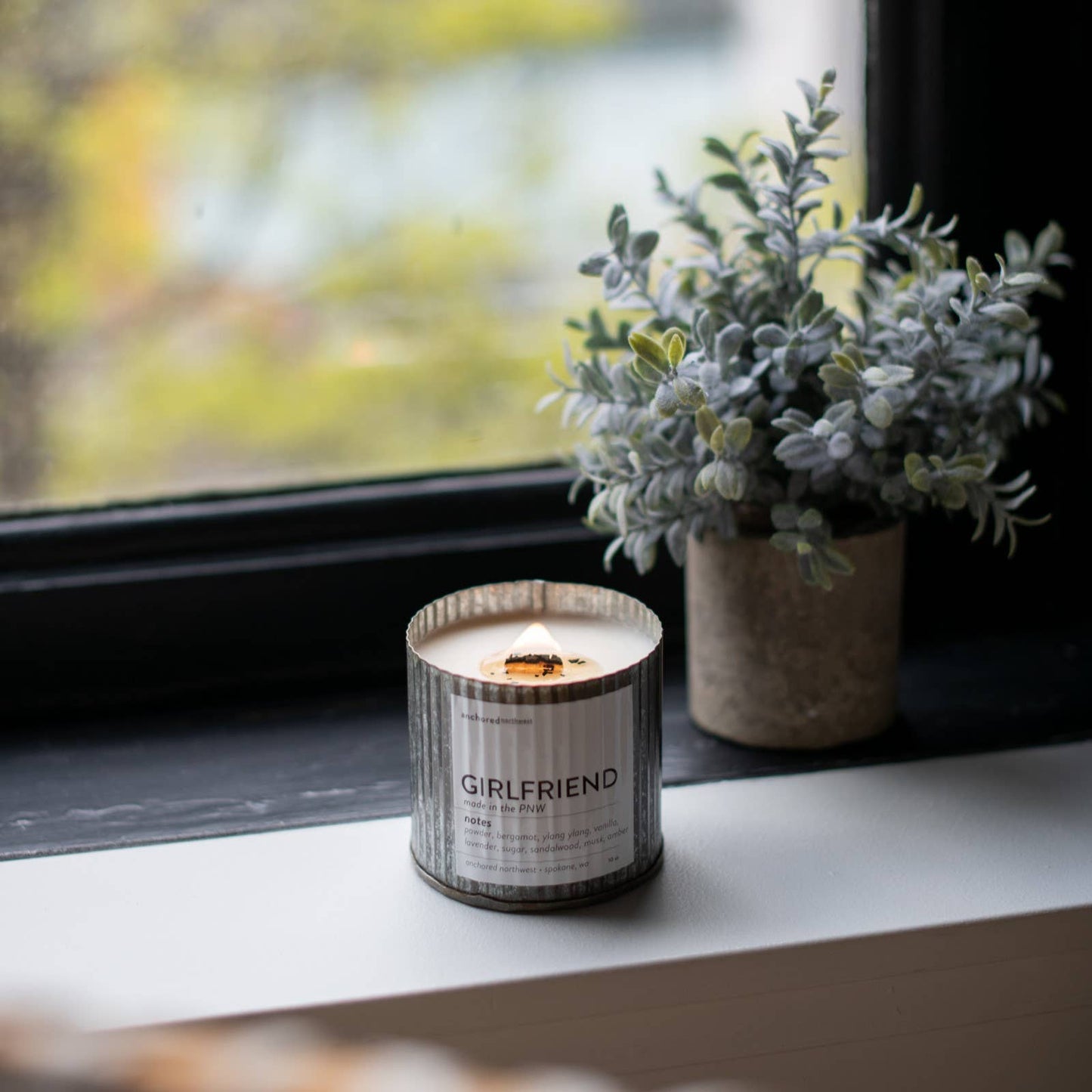 Lighthouse Rustic Wood Wick Candle