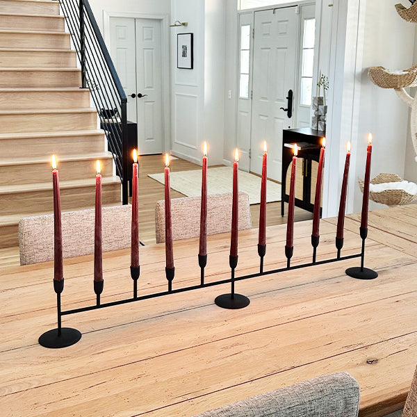 Matte Black 11-Taper Candle Holder (Online Exclusive)