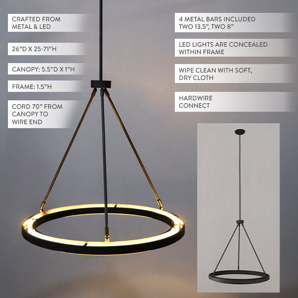 Adjustable Round LED Chandelier (Online Exclusive)