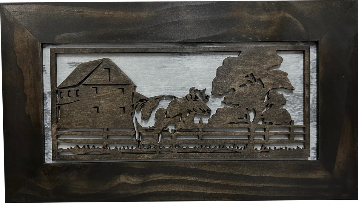 Decorative Cow Farm (Online Exclusive) Wall-Mounted Secure Gun Cabinet - Gun Safe To Securely Store Your Gun & Home Self Defense Gear