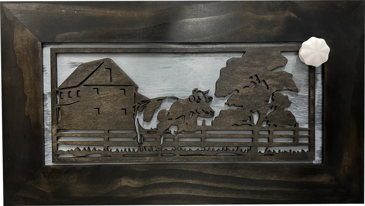 Decorative Cow Farm (Online Exclusive) Wall-Mounted Secure Gun Cabinet - Gun Safe To Securely Store Your Gun & Home Self Defense Gear