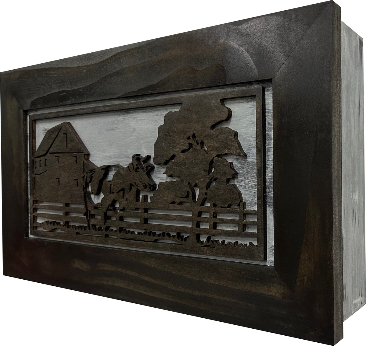 Decorative Cow Farm (Online Exclusive) Wall-Mounted Secure Gun Cabinet - Gun Safe To Securely Store Your Gun & Home Self Defense Gear