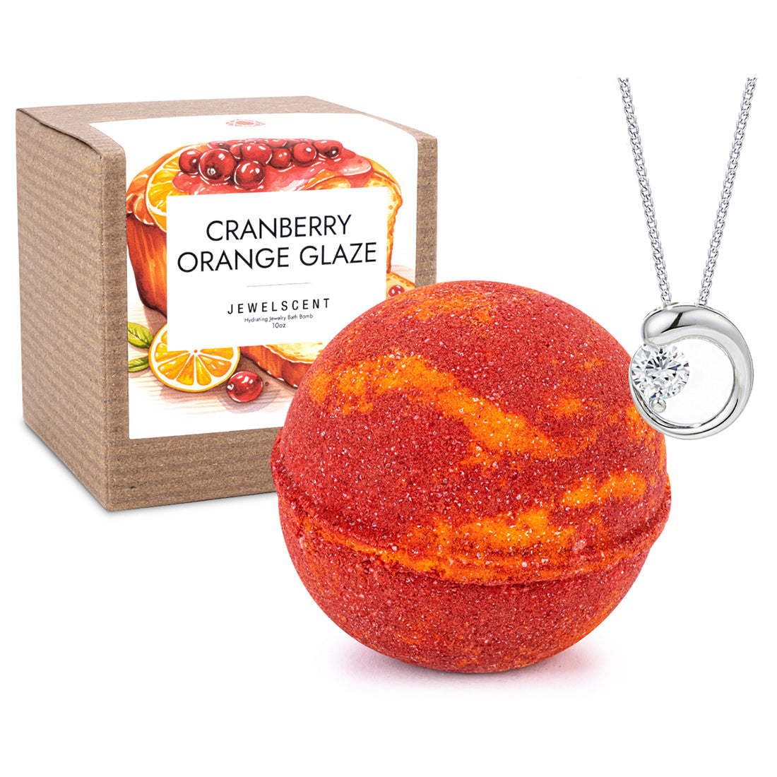 Cranberry Orange Glaze 10oz Jewelry Bath Bomb (Online Exclusive)
