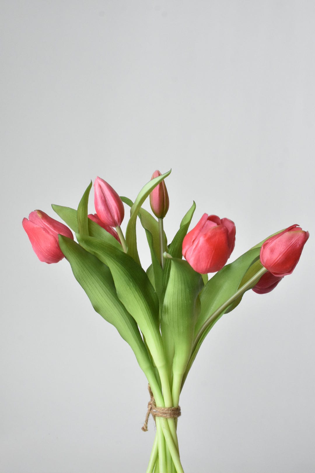 11.75" Faux Real Touch Dark Pink Tulip Stem Bundle (Online Exclusive)
