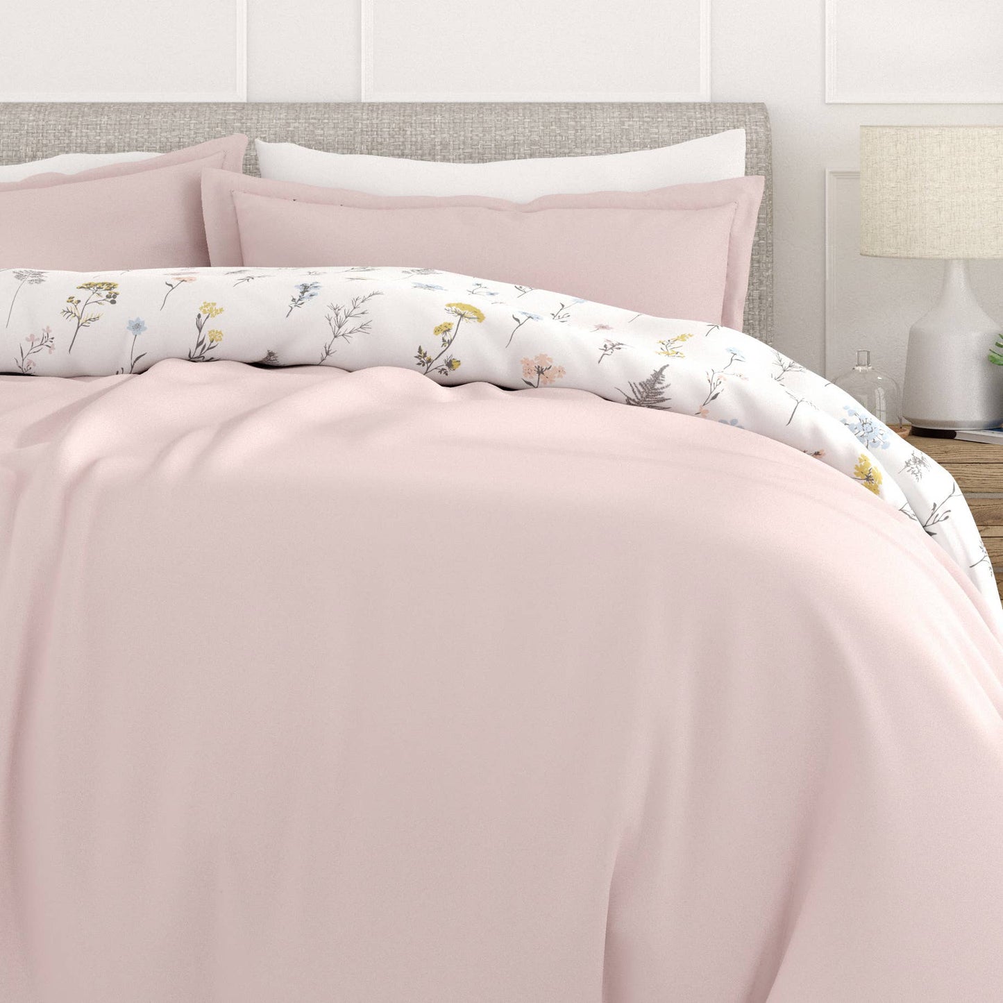 Wild Flower Pattern 3 Pc Reversible Duvet Cover Set