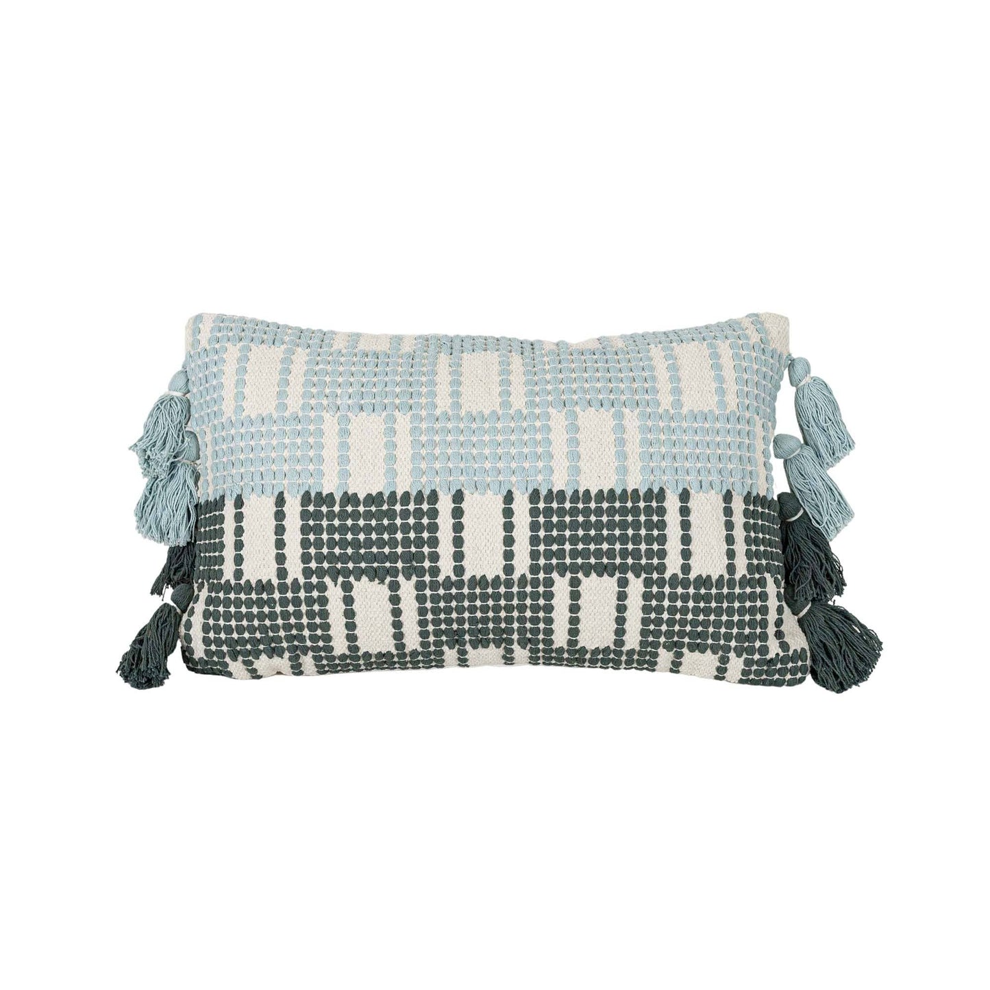 14X22 Hand Woven Madden Pillow Turquoise
