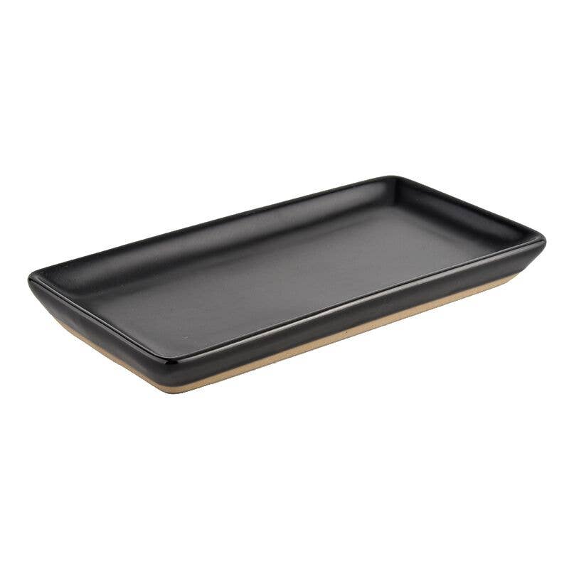 MODERN BLACK STONEWARE TRAY