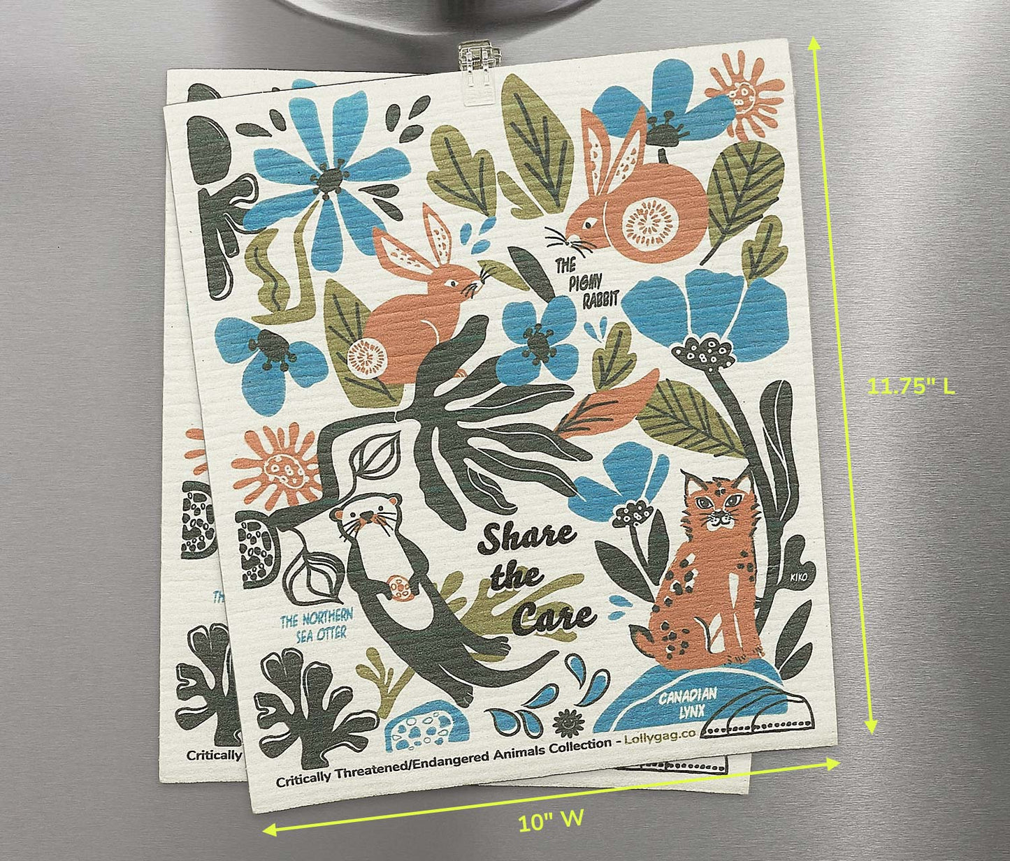 Fading Fantastical Wildlife Large Swedish Dishcloth/Dry Mats (Online Exclusive)