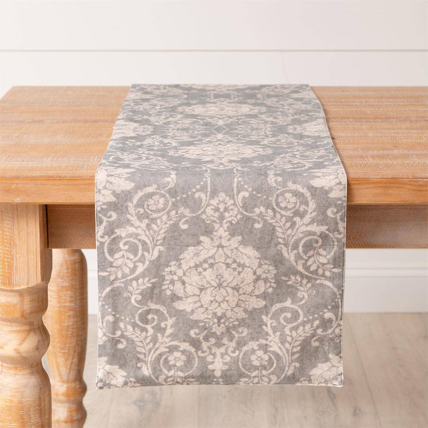 Dusty Blue Vintage Inspired Print Table Runner