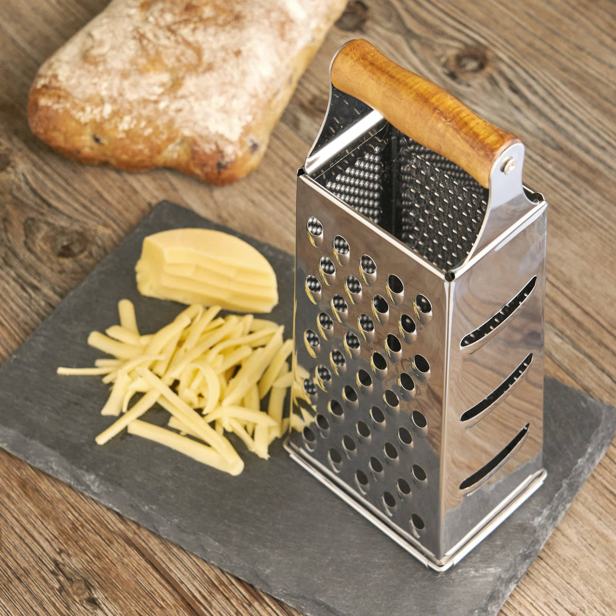 Acacia and Stainless Steel Cheese Grater