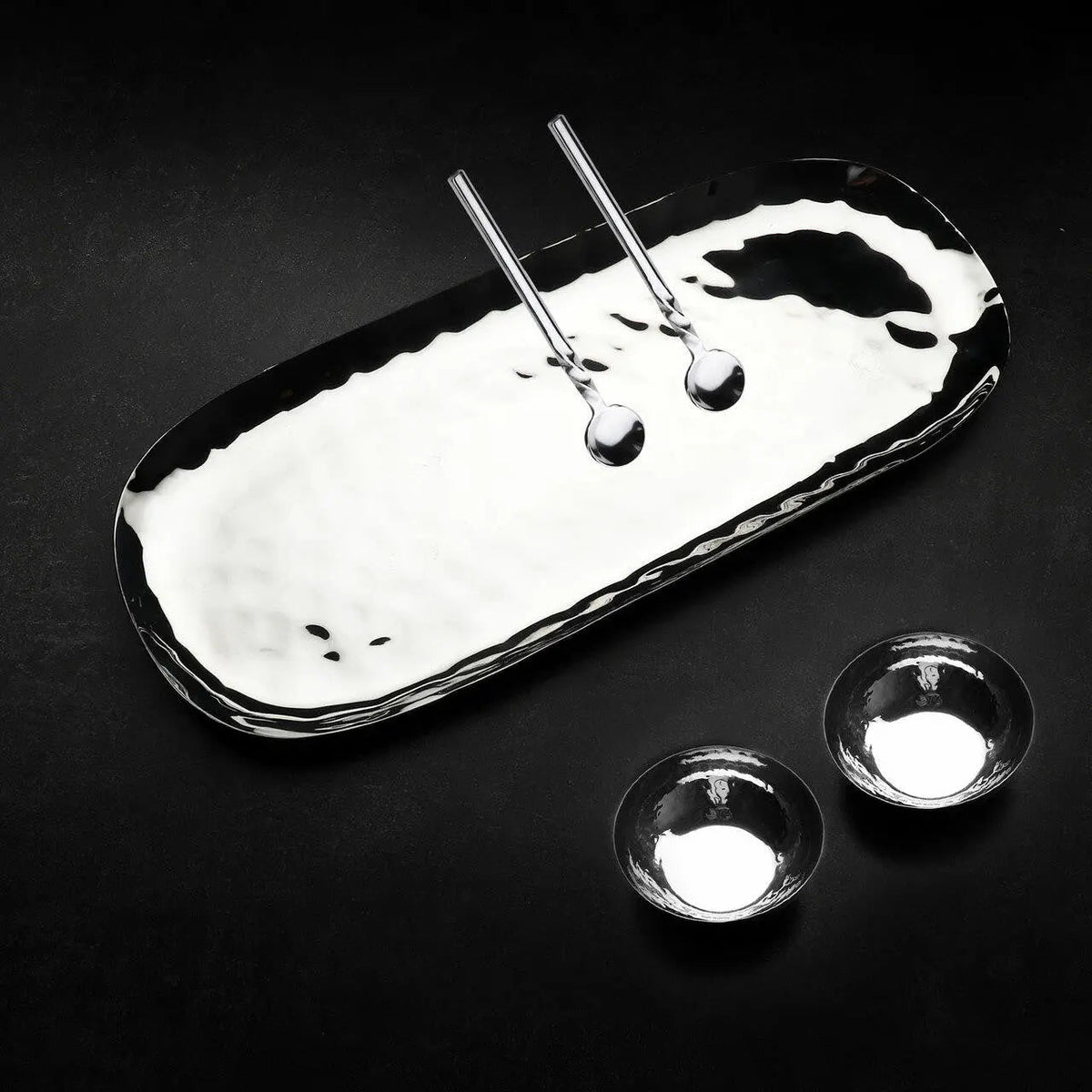 Polished Hammered Stainless Steel 5 PC Condiment Set (Online Exclusive)