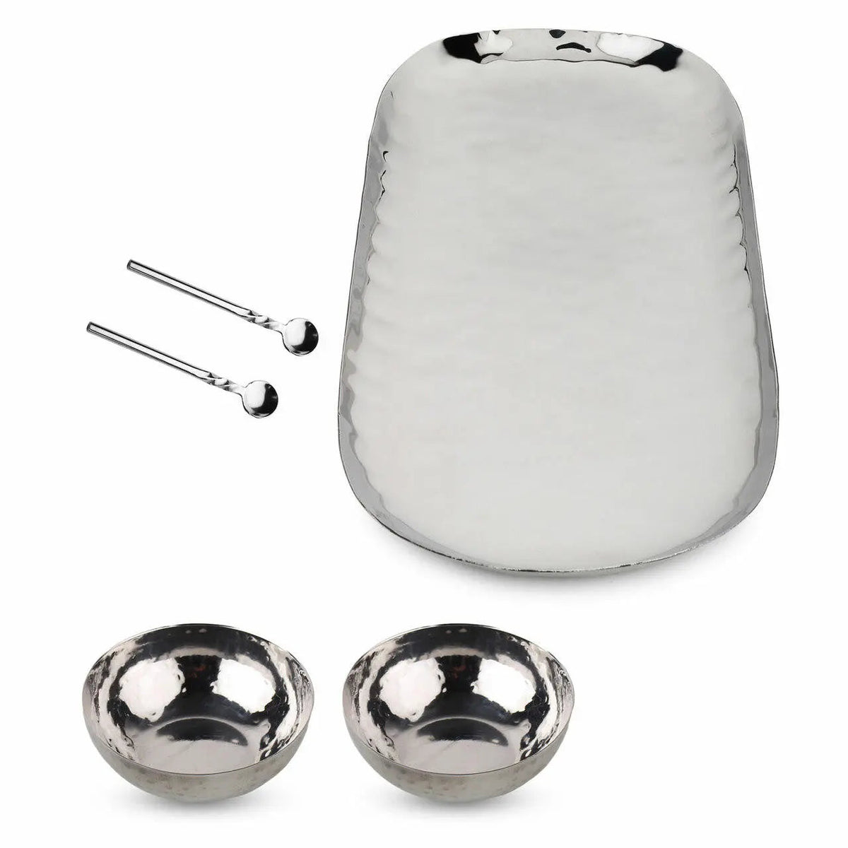 Polished Hammered Stainless Steel 5 PC Condiment Set (Online Exclusive)