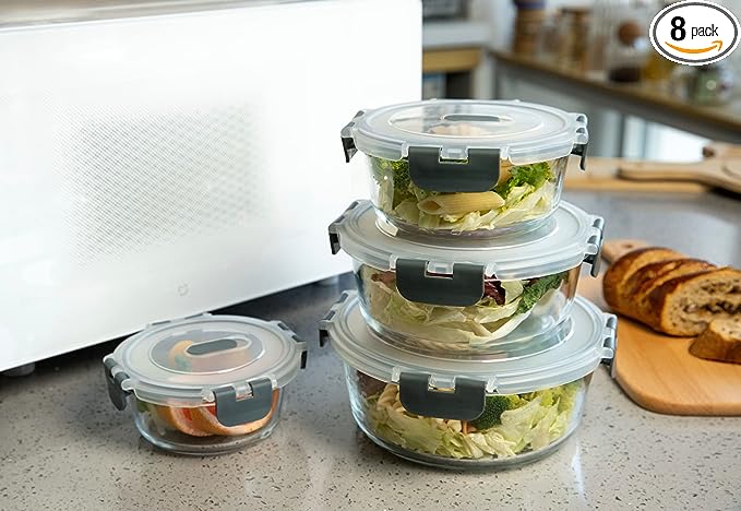 Round Glass Containers - Set of 4 (Online Exclusive)