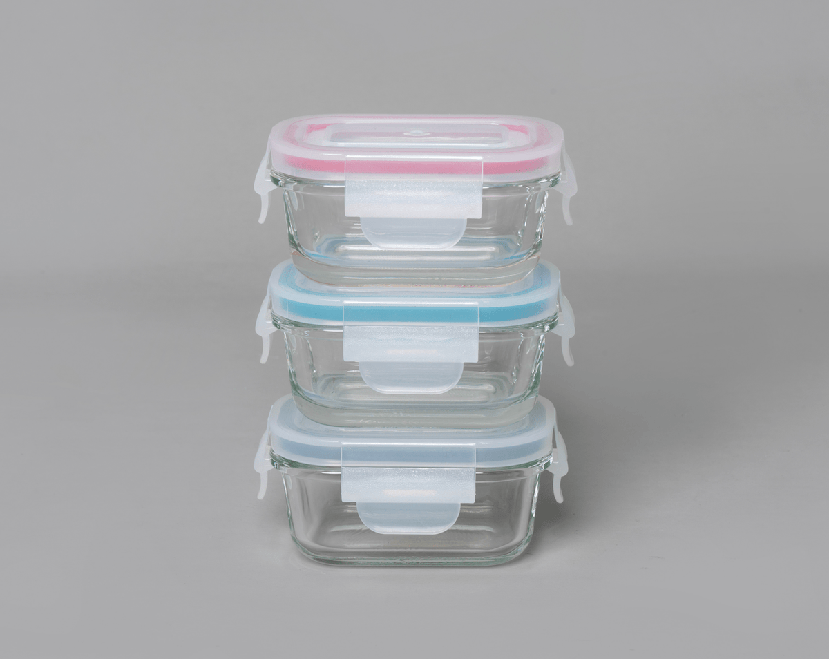 Mini Glass Container Set - Rectangular (Vanilla) (Online Exclusive)