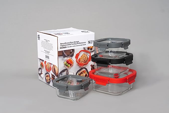 Glass Containers & Lids - Square (Online Exclusive)