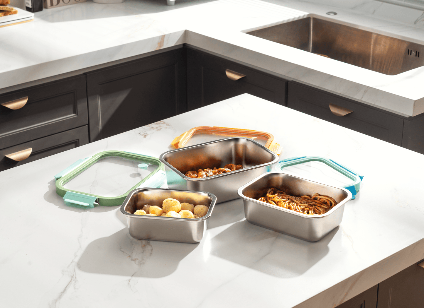 Multicolor Microwave Safe Stainless Steel Set (Online Exclusive)
