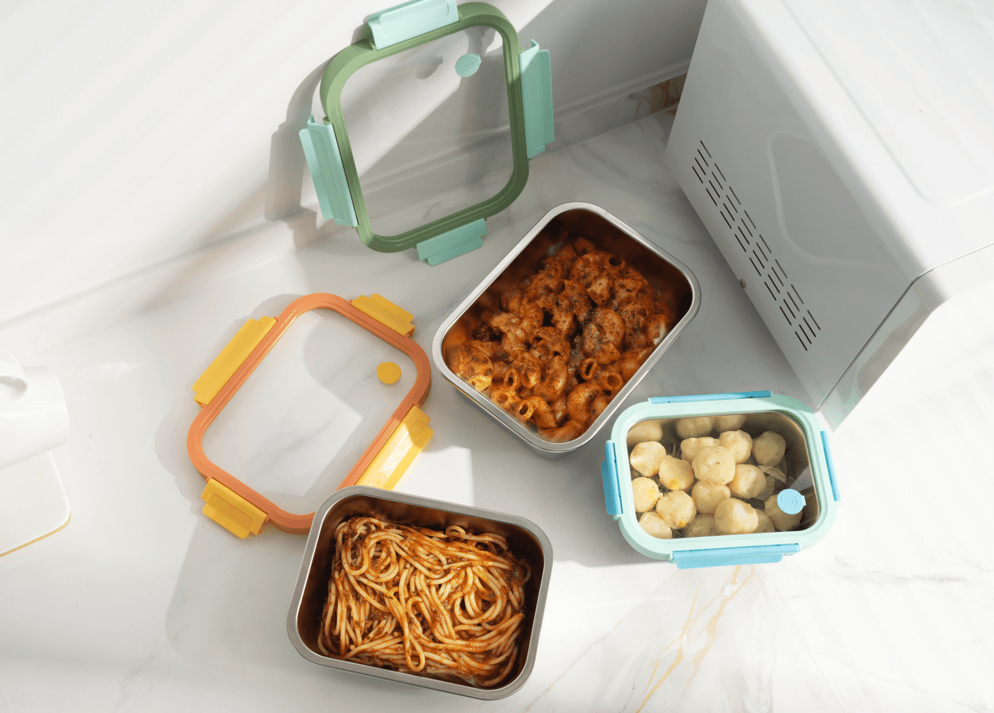 Multicolor Microwave Safe Stainless Steel Set (Online Exclusive)