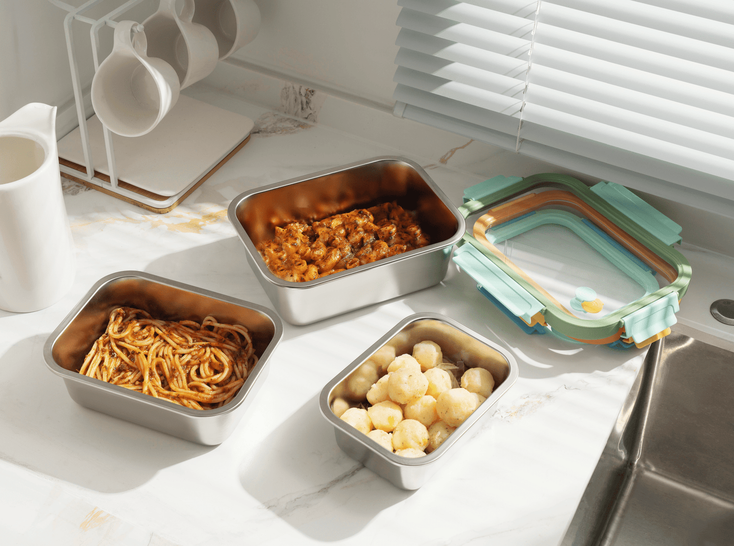 Multicolor Microwave Safe Stainless Steel Set (Online Exclusive)