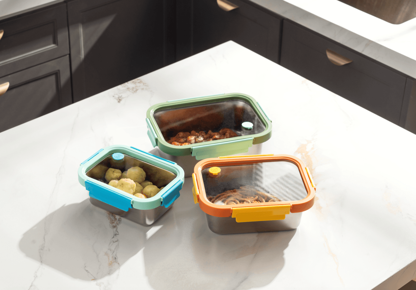 Multicolor Microwave Safe Stainless Steel Set (Online Exclusive)