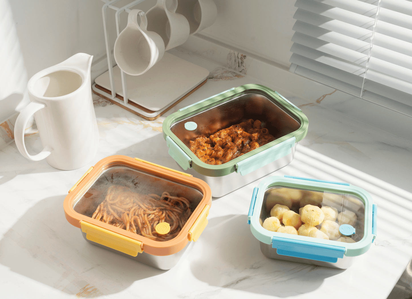 Multicolor Microwave Safe Stainless Steel Set (Online Exclusive)