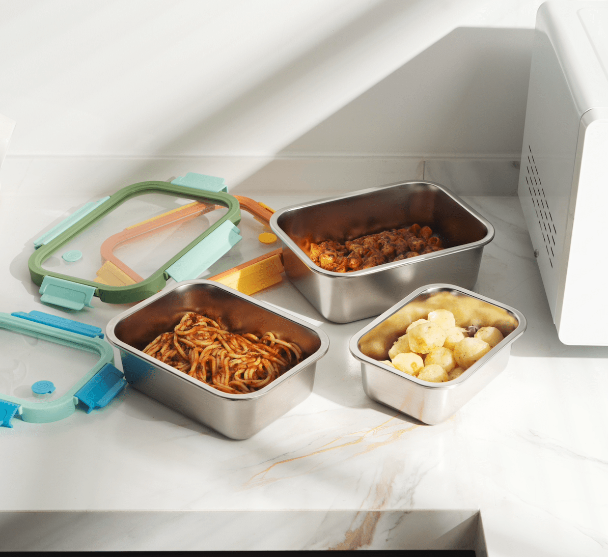 Multicolor Microwave Safe Stainless Steel Set (Online Exclusive)