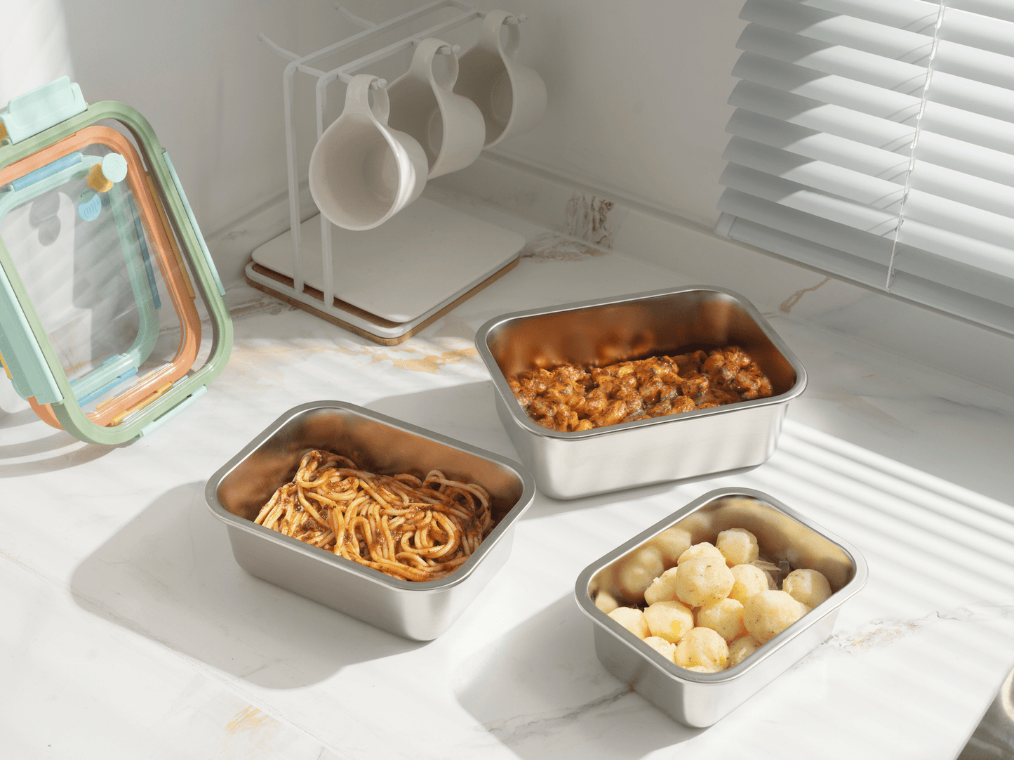 Multicolor Microwave Safe Stainless Steel Set (Online Exclusive)