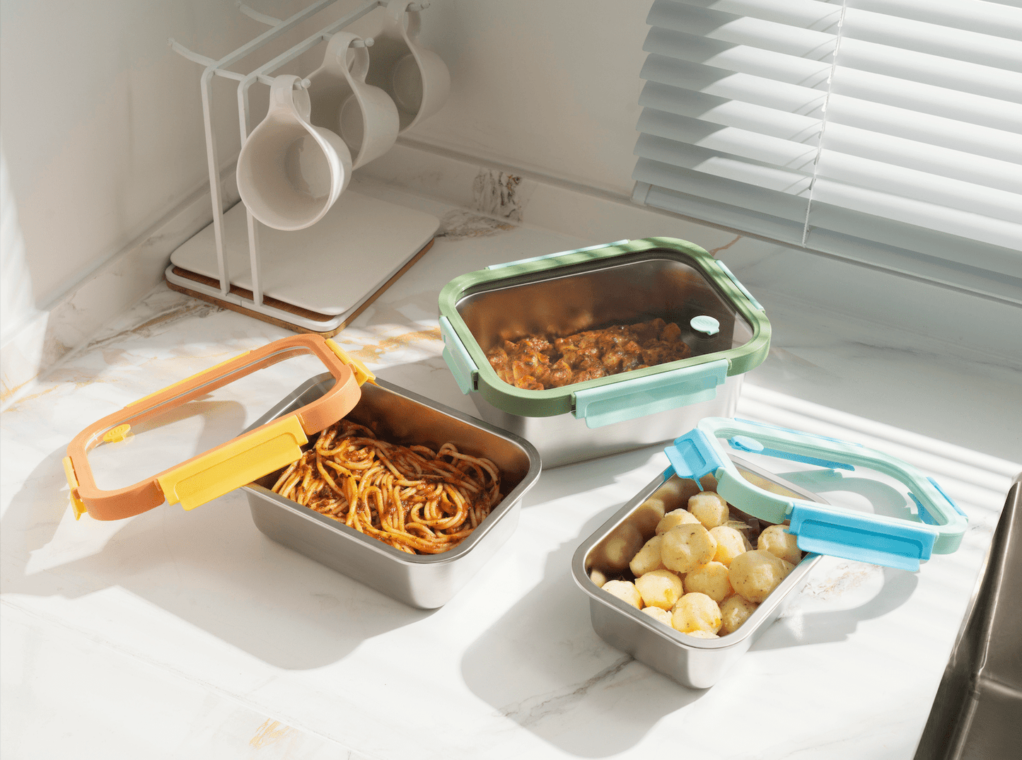 Multicolor Microwave Safe Stainless Steel Set (Online Exclusive)