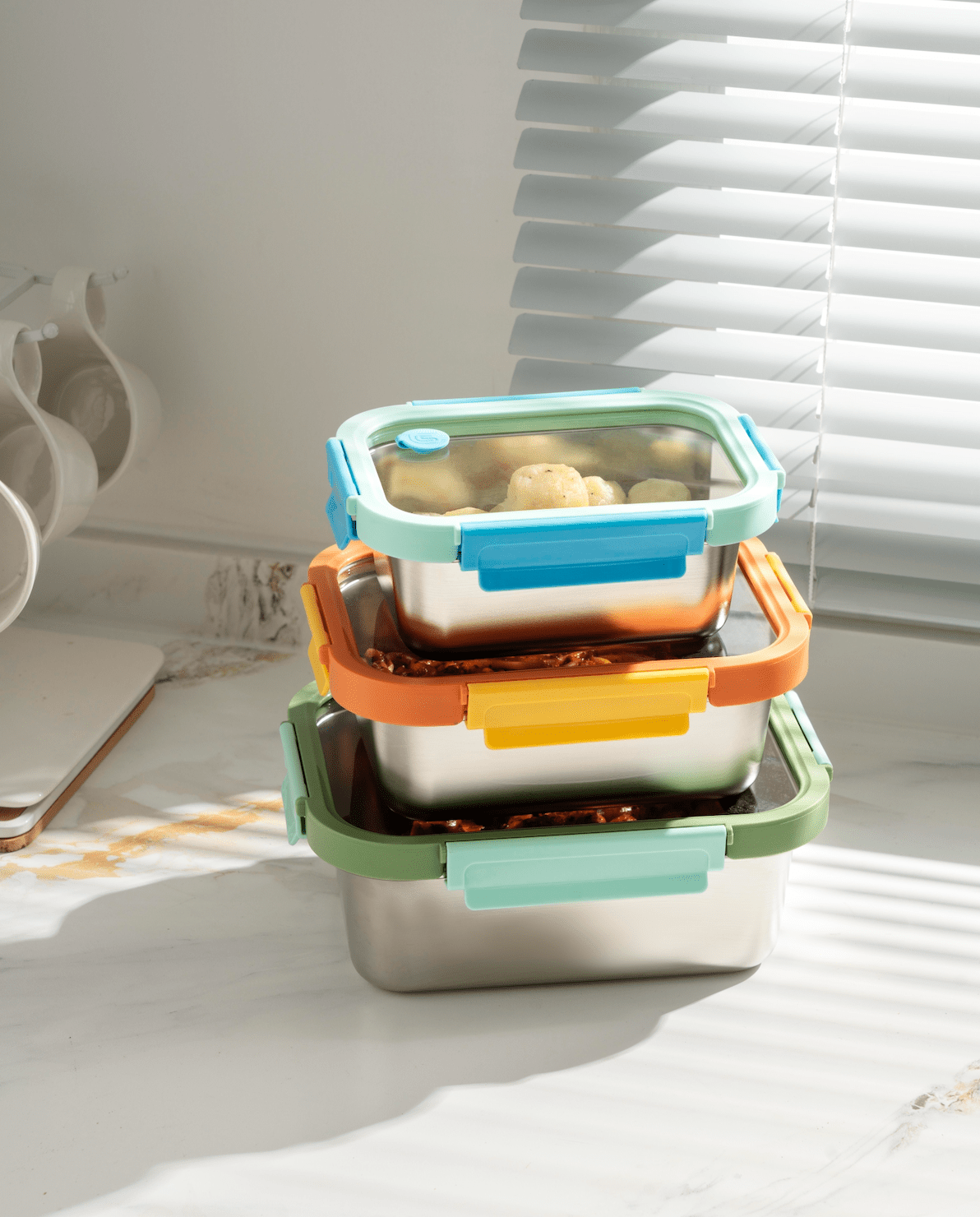 Multicolor Microwave Safe Stainless Steel Set (Online Exclusive)