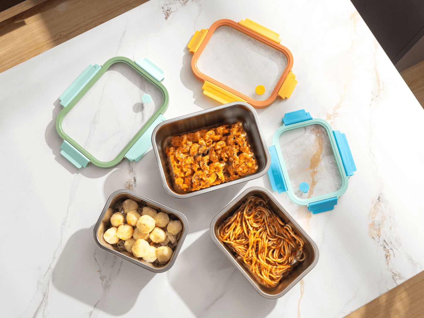 Multicolor Microwave Safe Stainless Steel Set (Online Exclusive)