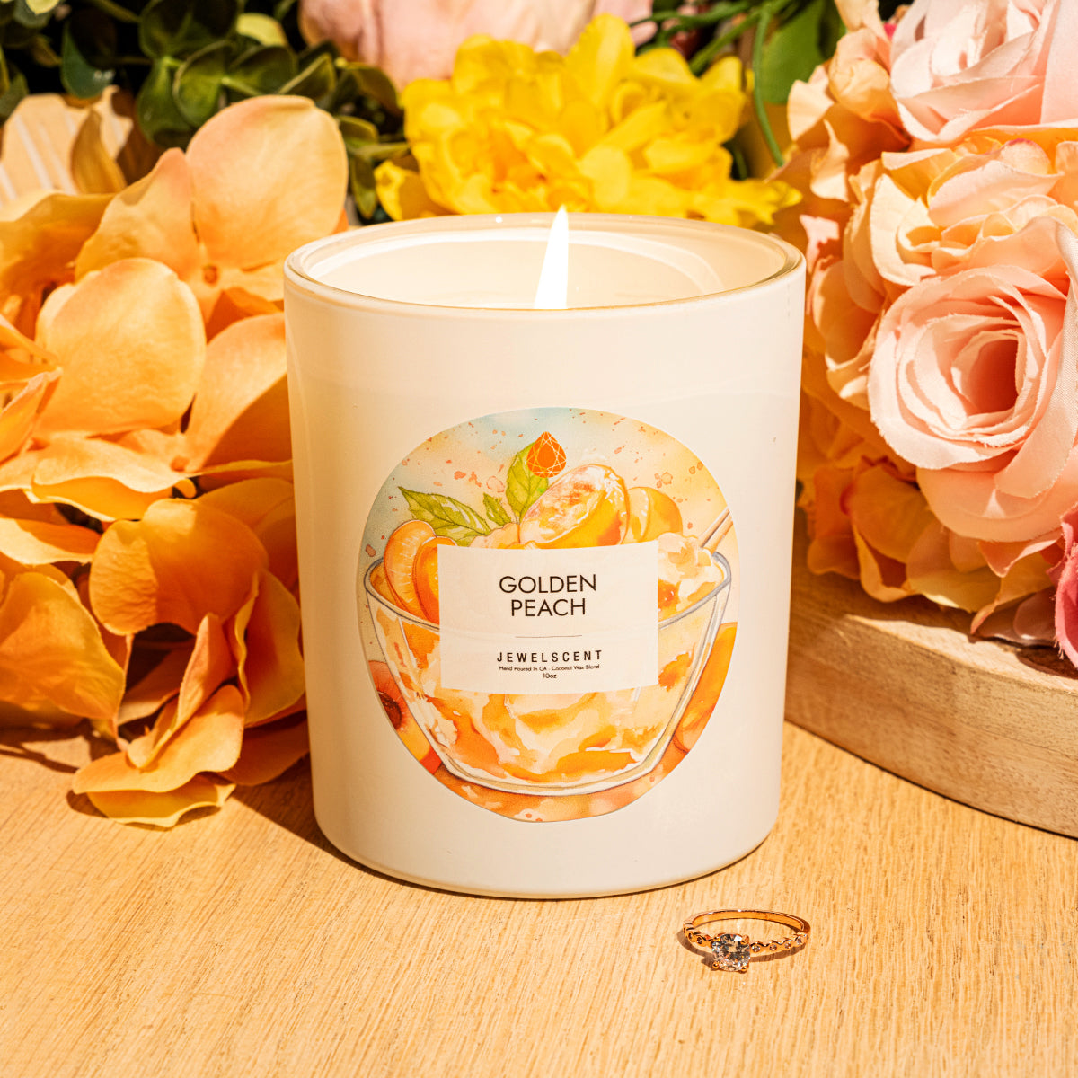 Golden Peach 10oz Signature Jewelry Candle (Online Exclusive)