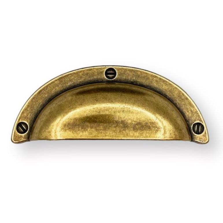 Cup Drawer Pulls "Amalfi" in Antique Brass (Online Exclusive)
