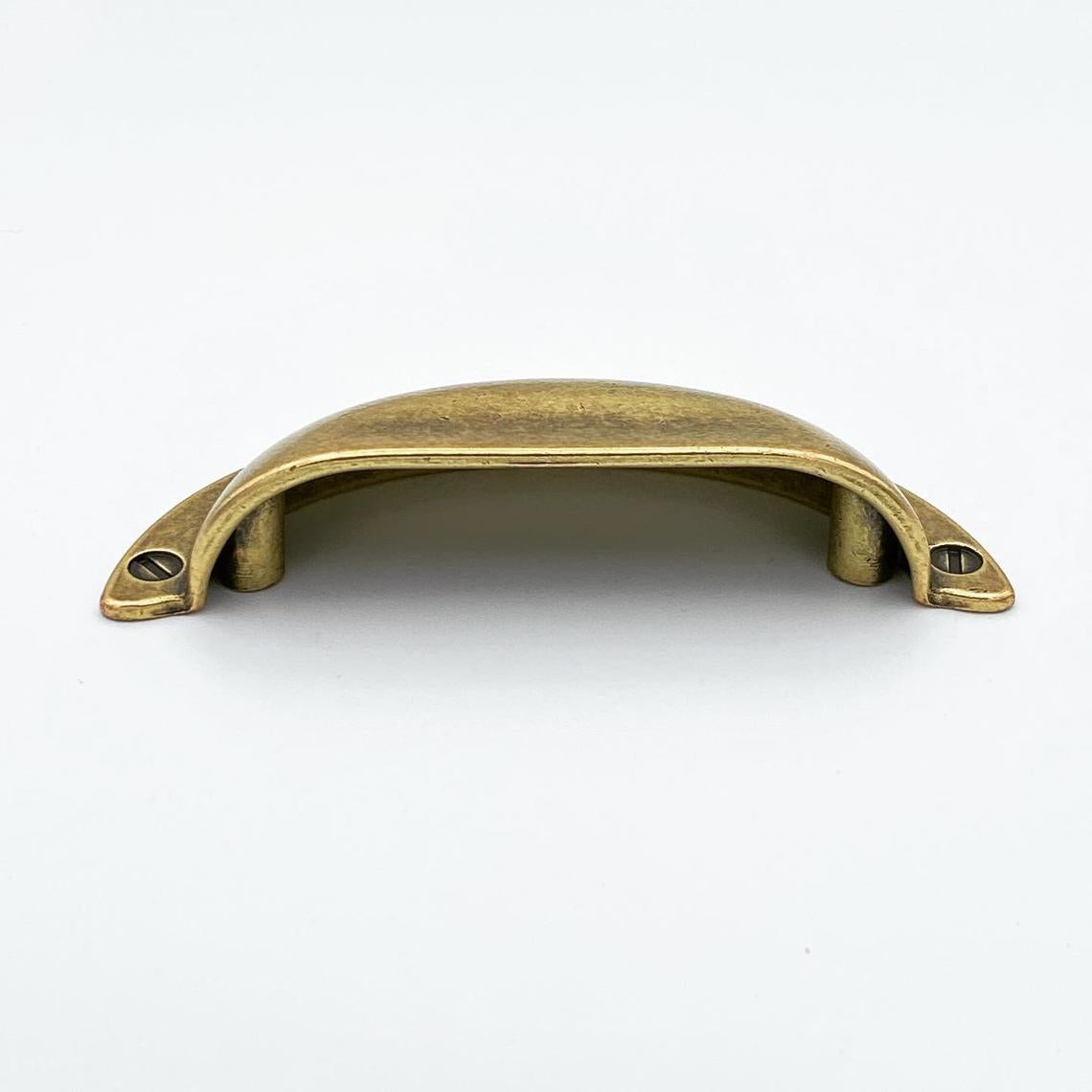 Cup Drawer Pulls "Amalfi" in Antique Brass (Online Exclusive)
