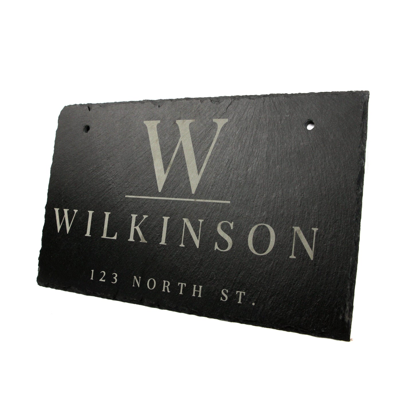 Personalized Slate Home Sign | Last Name Slate Address Sign | 11.75" x 7" Size | Street Number Sign | Slate Hanging Sign (Online Exclusive)