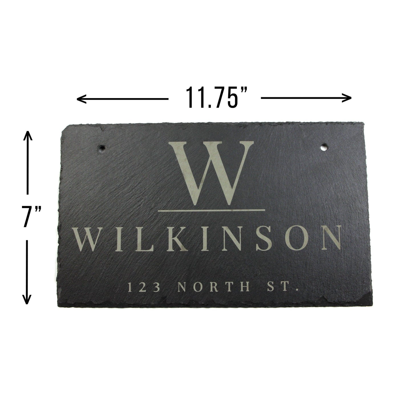Personalized Slate Home Sign | Last Name Slate Address Sign | 11.75" x 7" Size | Street Number Sign | Slate Hanging Sign (Online Exclusive)