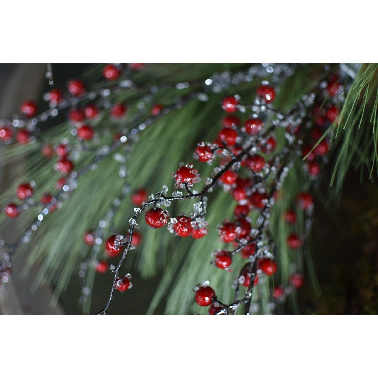 29" Faux Iced Red Berry Stem (Online exclusive)