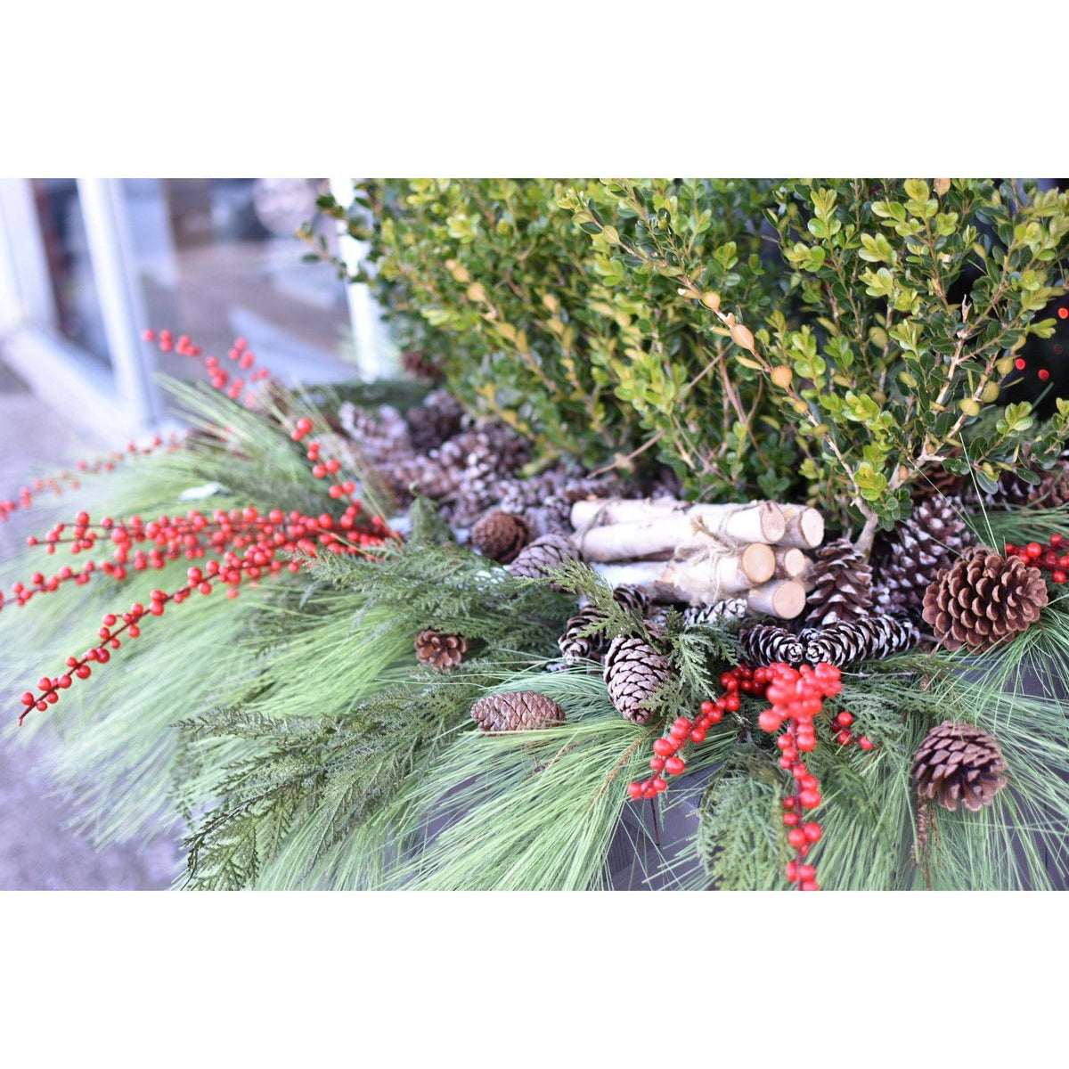 28" Faux Outdoor Red Berry Stem (online exclusive)