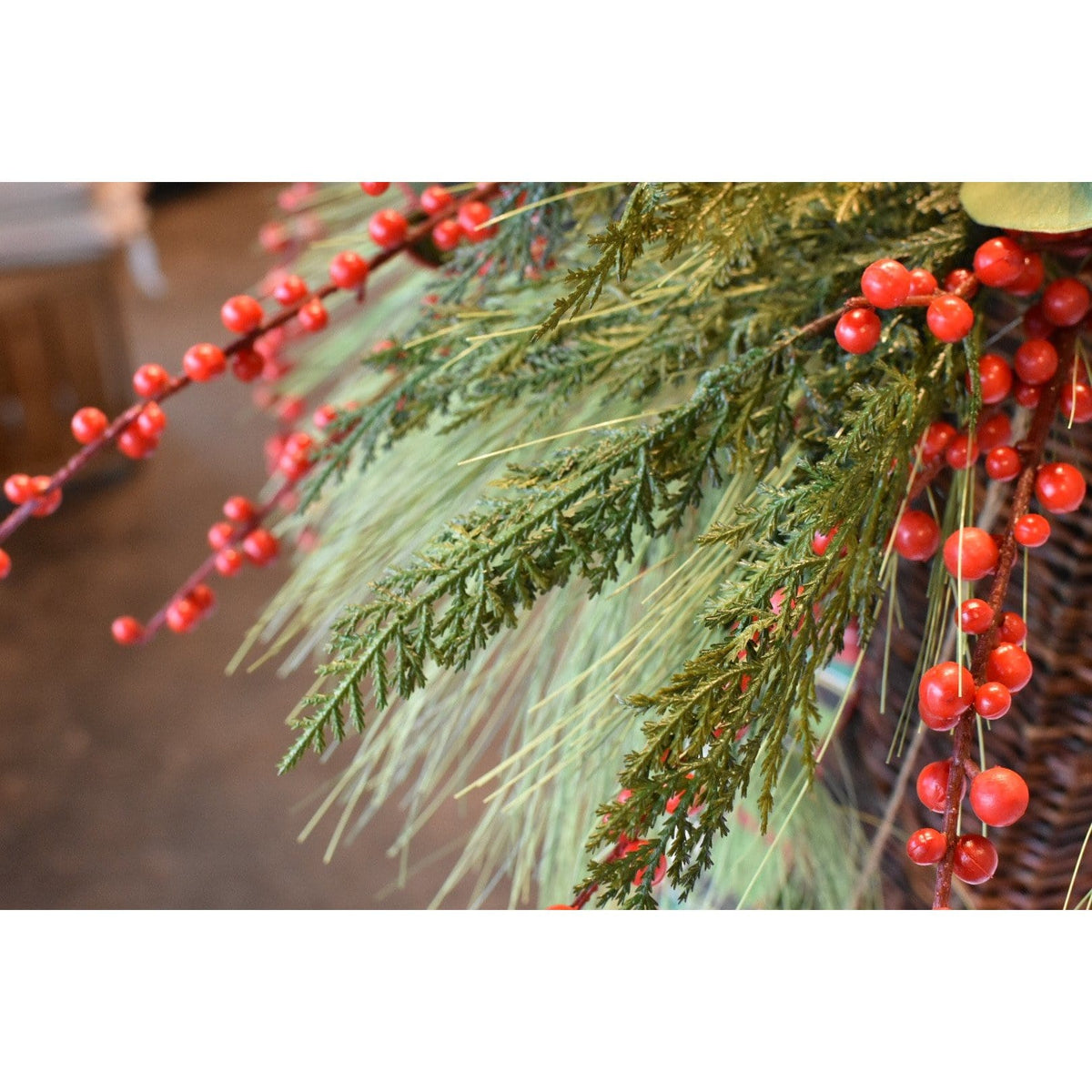 28" Faux Outdoor Red Berry Stem (online exclusive)