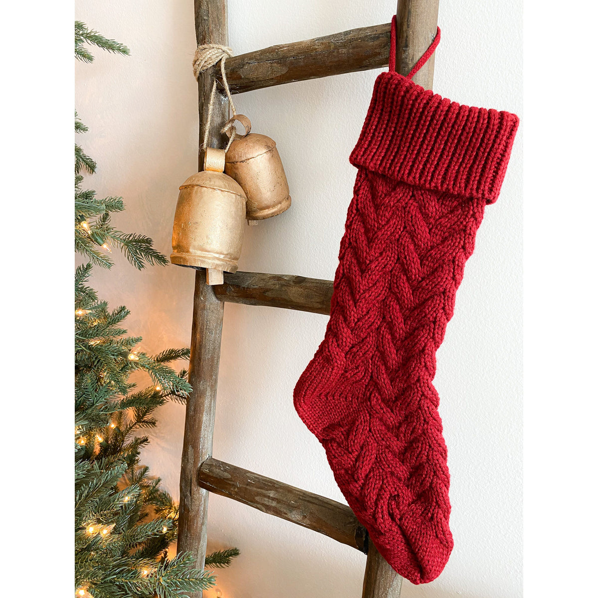 Red Knitted Christmas Stocking (Online Exclusive)