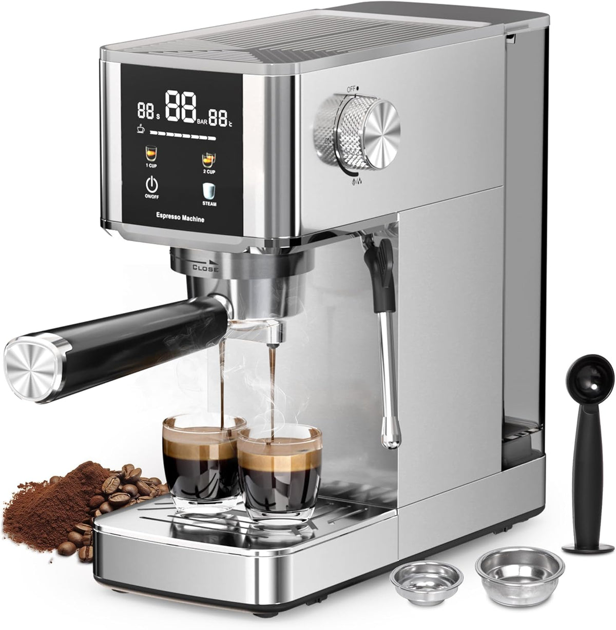 Kismile Espresso Coffee Maker Machine 20 Bar, with Milk Frother Steam Wand (Online Exclusive) CM8032