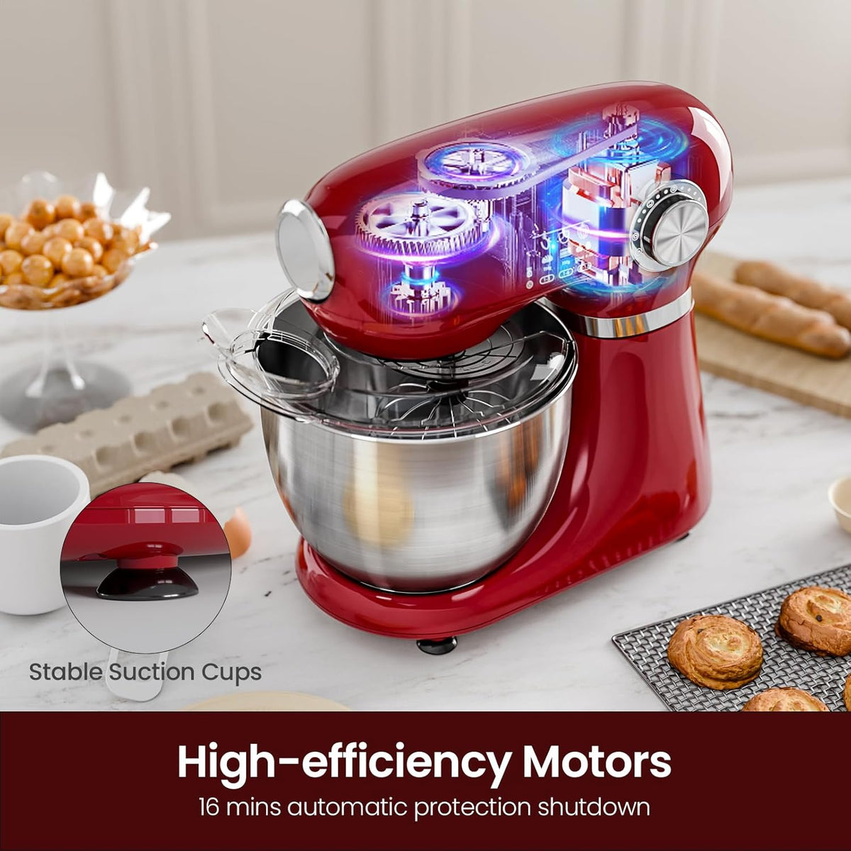 Kismile Stand Mixer, 5.5-Quart Electric Mixer with 12 (Online Exclusive) Speeds CF3715