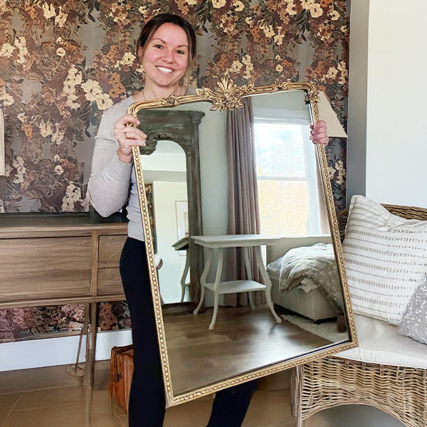 Ornate Golden Floral Rectangular Mirror (Online Exclusive)