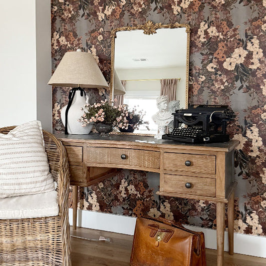 Ornate Golden Floral Rectangular Mirror (Online Exclusive)