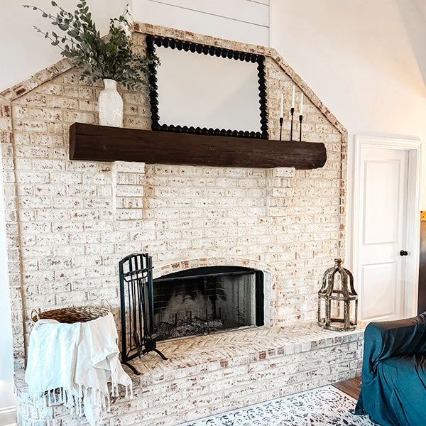 Black Beaded Carved Wood Wall Mirror (Online Exclusive)
