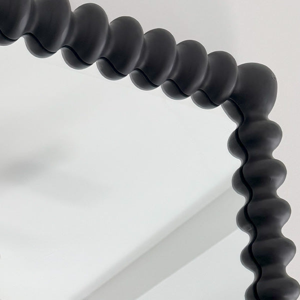 Black Beaded Carved Wood Wall Mirror (Online Exclusive)