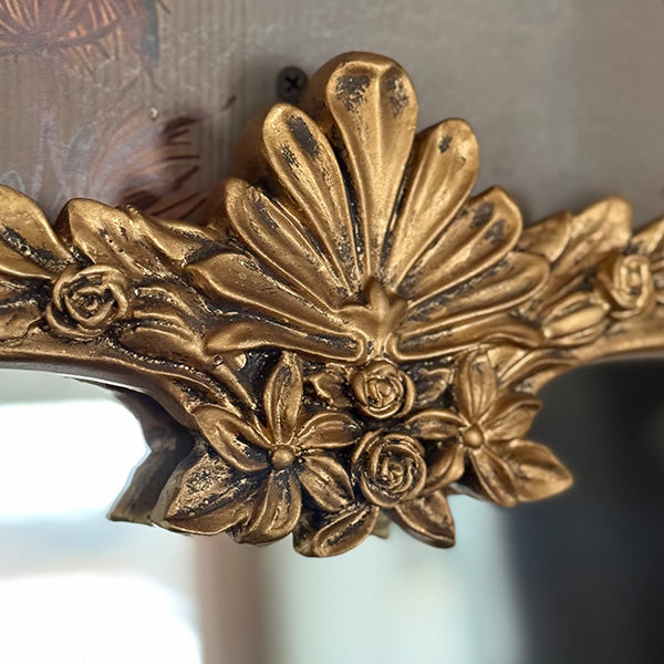 Ornate Golden Floral Rectangular Mirror (Online Exclusive)