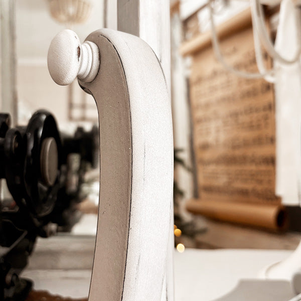 Distressed White Adjustable Wood Vanity Mirror (Online Exclusive)
