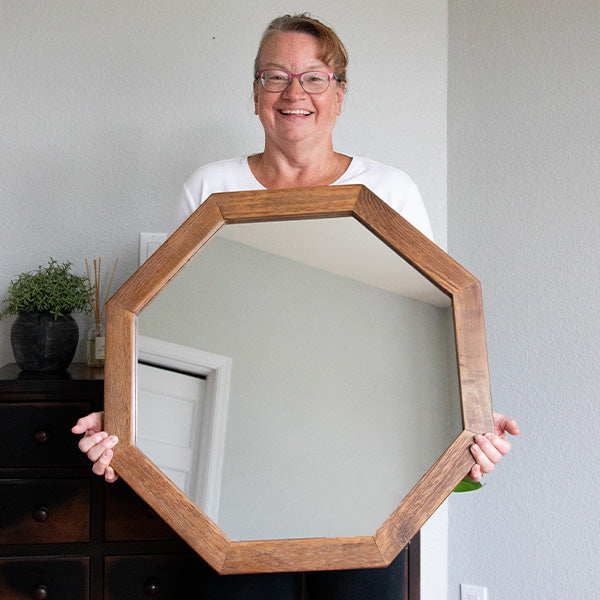 Octagon Wood Frame Mirror (Online Exclusive)